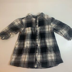 Old Navy Black and White Plaid Kids Casual Dress